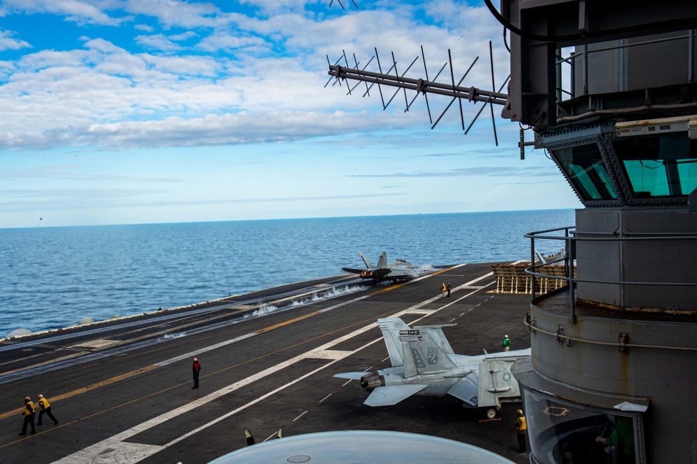 The Harry S. Truman Carrier Strike Group is on a scheduled deployment in the U.S. Sixth Fleet area of operations in support of naval operations to maintain maritime stability and security.