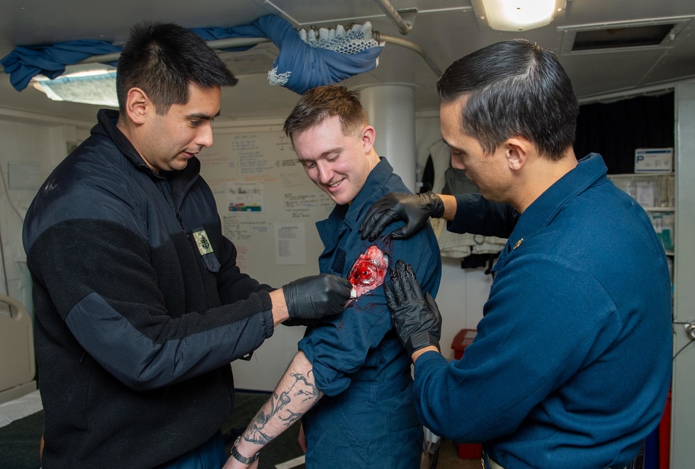 The Harry S. Truman Carrier Strike Group is on a scheduled deployment in the U.S. Sixth Fleet area of operations in support of naval operations to maintain maritime stability and security.