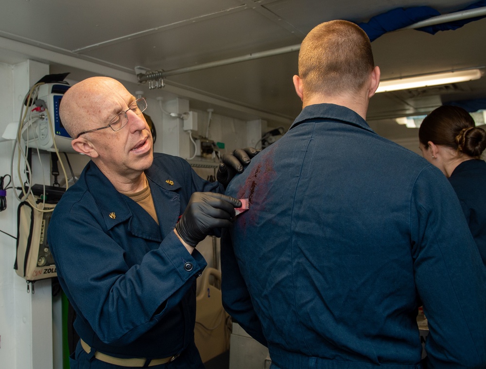 The Harry S. Truman Carrier Strike Group is on a scheduled deployment in the U.S. Sixth Fleet area of operations in support of naval operations to maintain maritime stability and security.