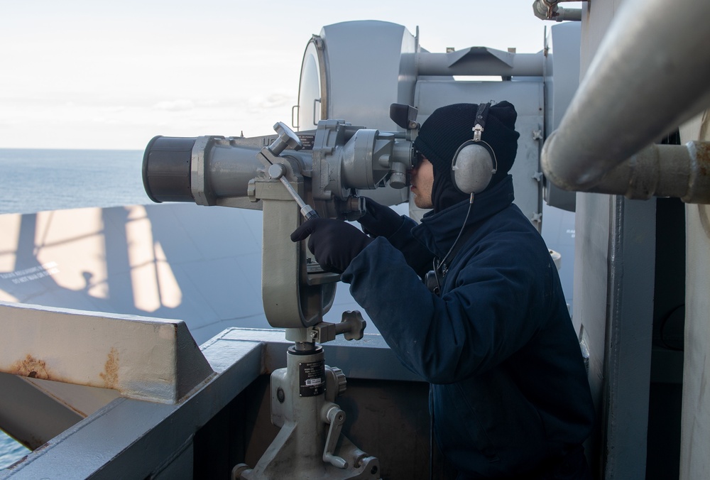 The Harry S. Truman Carrier Strike Group is on a scheduled deployment in the U.S. Sixth Fleet area of operations in support of naval operations to maintain maritime stability and security.