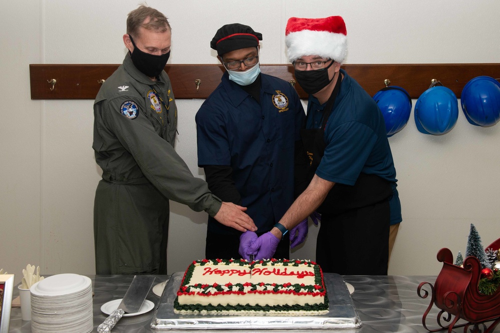 USS John C. Stennis Sailors enjoy a holiday meal