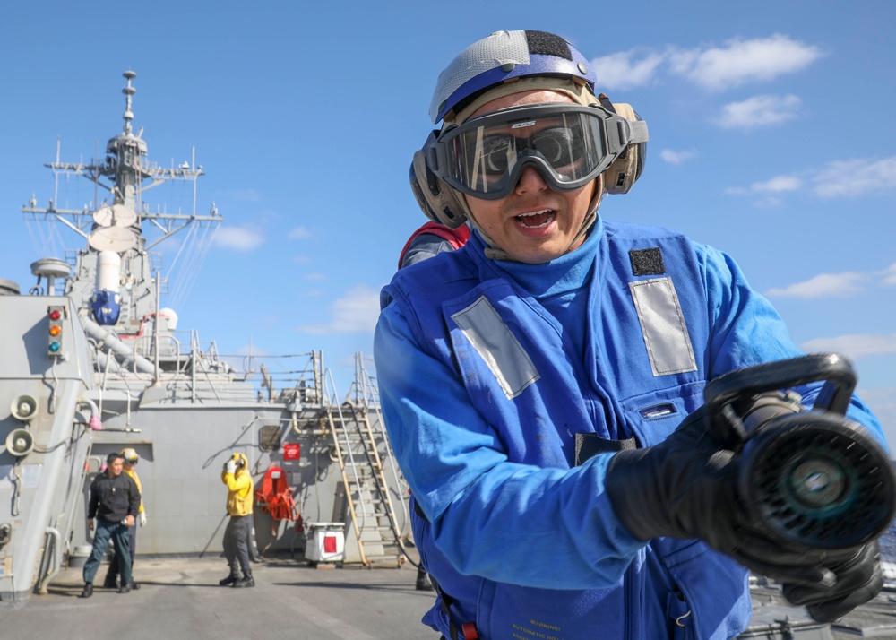 Emergency Flight Quarters Drill on Benfold