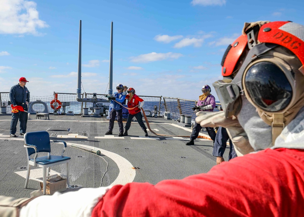 Emergency Flight Quarters Drill on Benfold