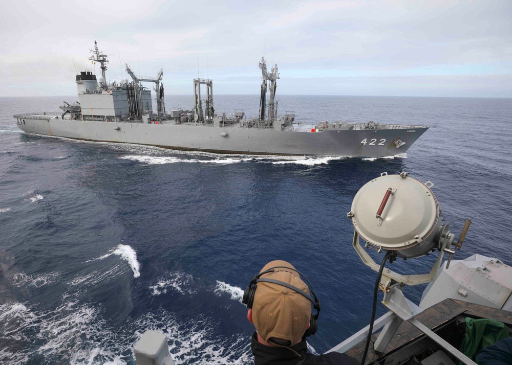 USS Benfold Conducts Replenishment-At-Sea with JS Towada