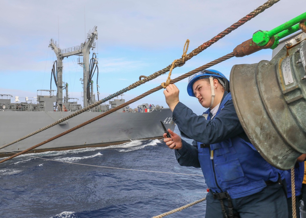 USS Benfold Conducts Replenishment-At-Sea with JS Towada