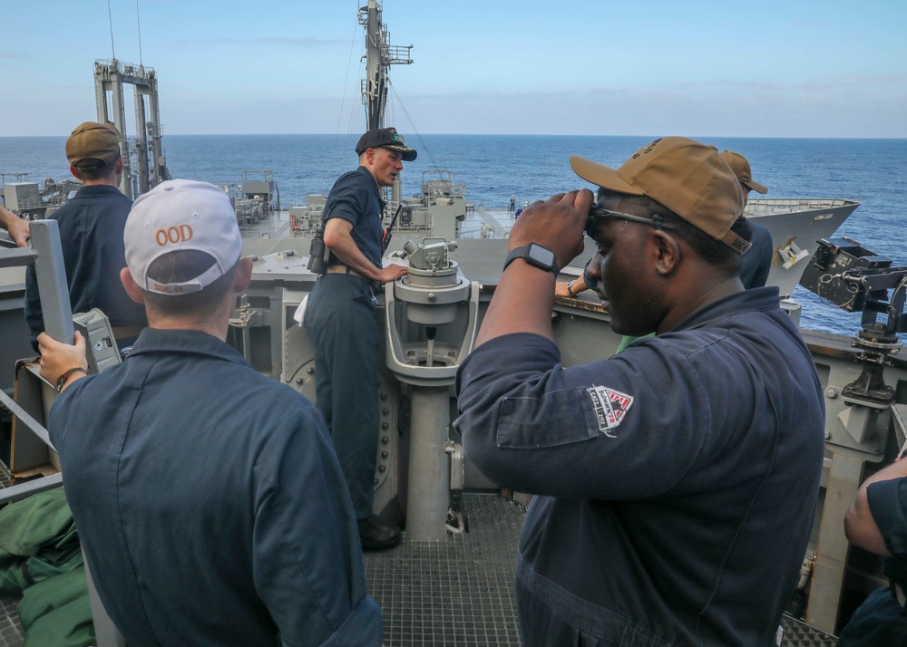 USS Benfold Conducts Replenishment-At-Sea with JS Towada