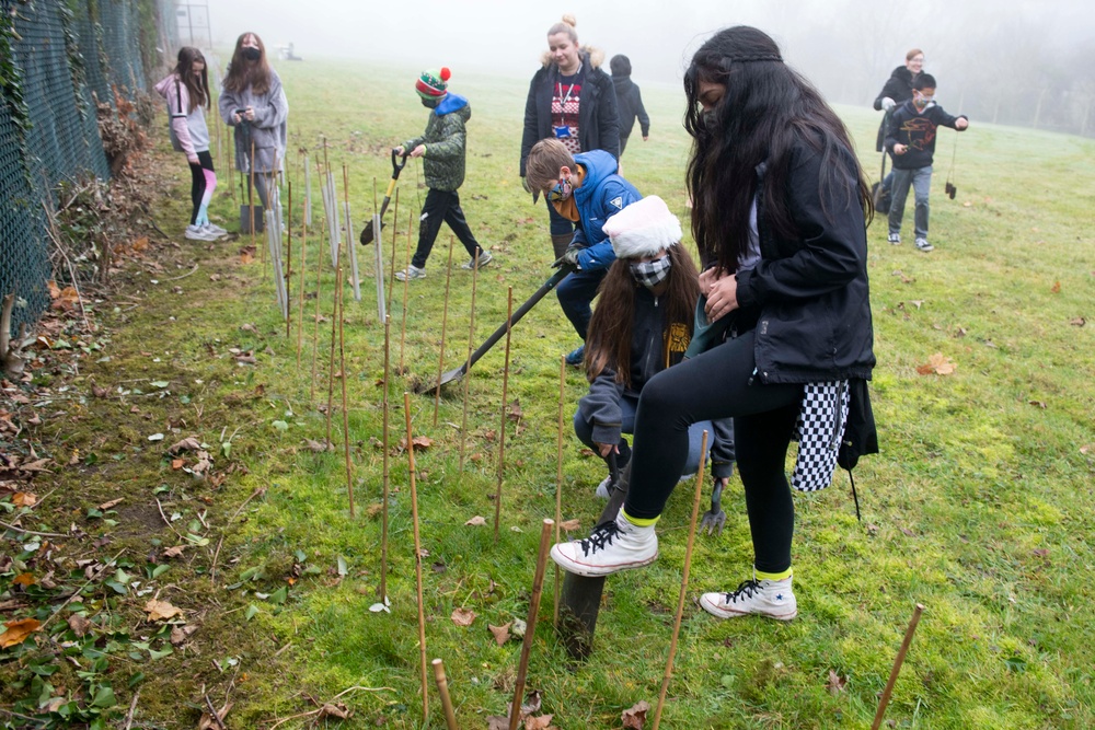 Alconbury students plant trees