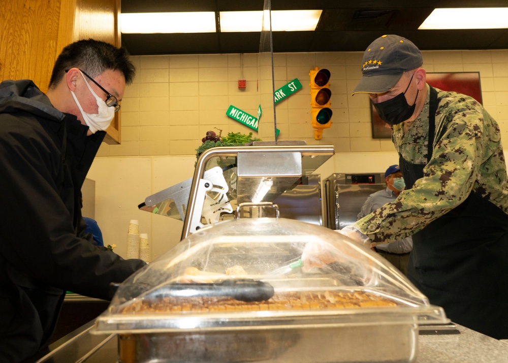NSGL Leadership Serves Christmas Dinner at Galley