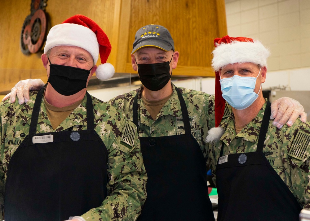 NSGL Leadership Serves Christmas Dinner at Galley