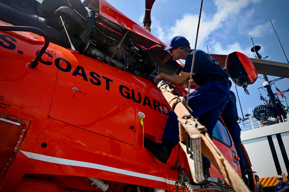 USCGC Thetis embarked helicopter maintenance