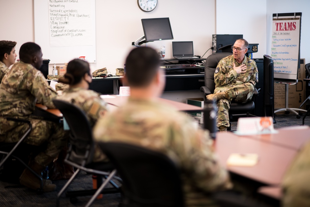 USSF Chief Master Sgt. Towberman Connects with Airmen