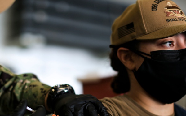 Abraham Lincoln COVID-19 booster shot event