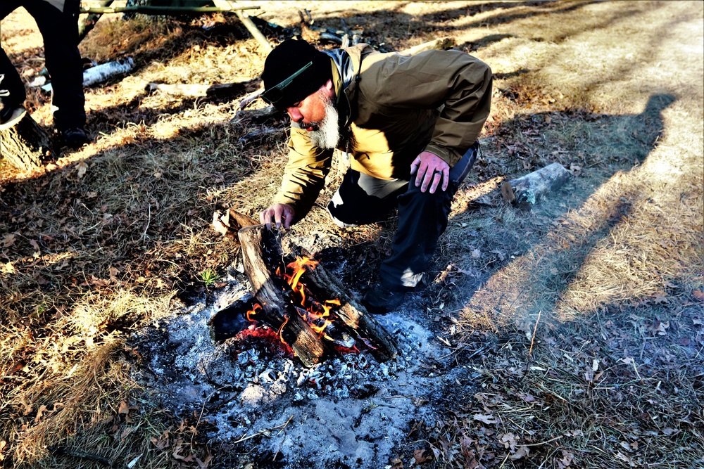 Improvised shelter building among important skills taught to Cold-Weather Operations Course Class 22-01 students