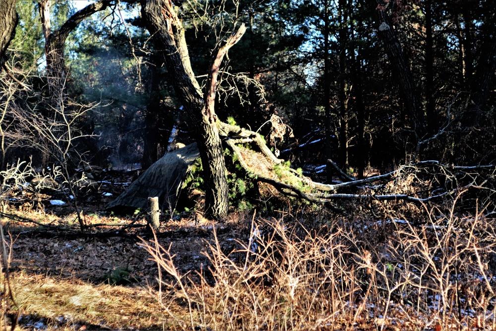 Improvised shelter building among important skills taught to Cold-Weather Operations Course Class 22-01 students