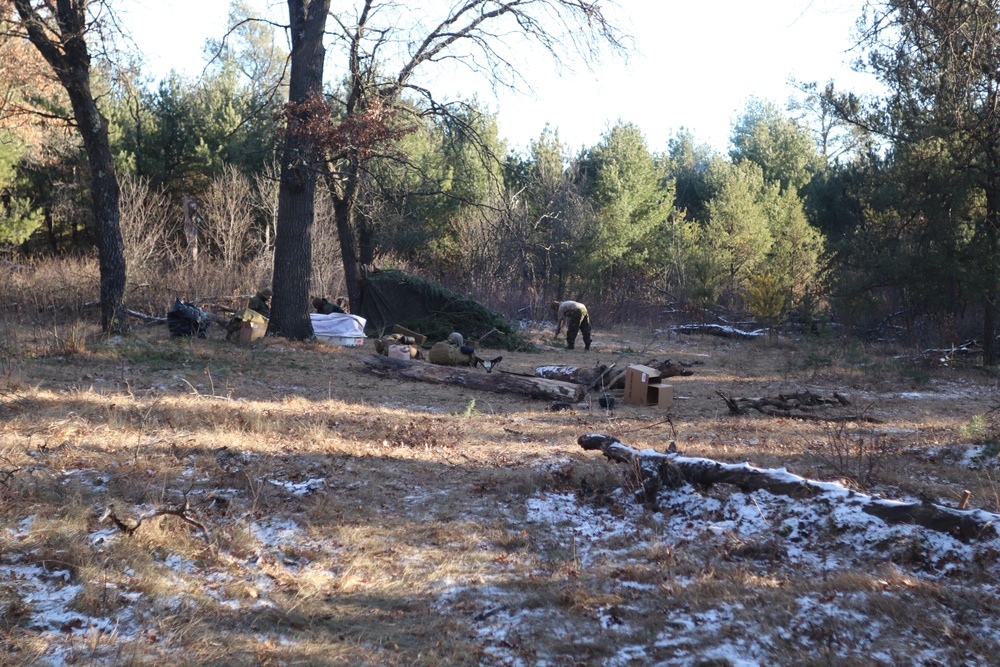 Improvised shelter building among important skills taught to Cold-Weather Operations Course Class 22-01 students