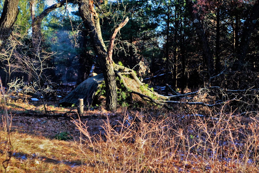 Improvised shelter building among important skills taught to Cold-Weather Operations Course Class 22-01 students