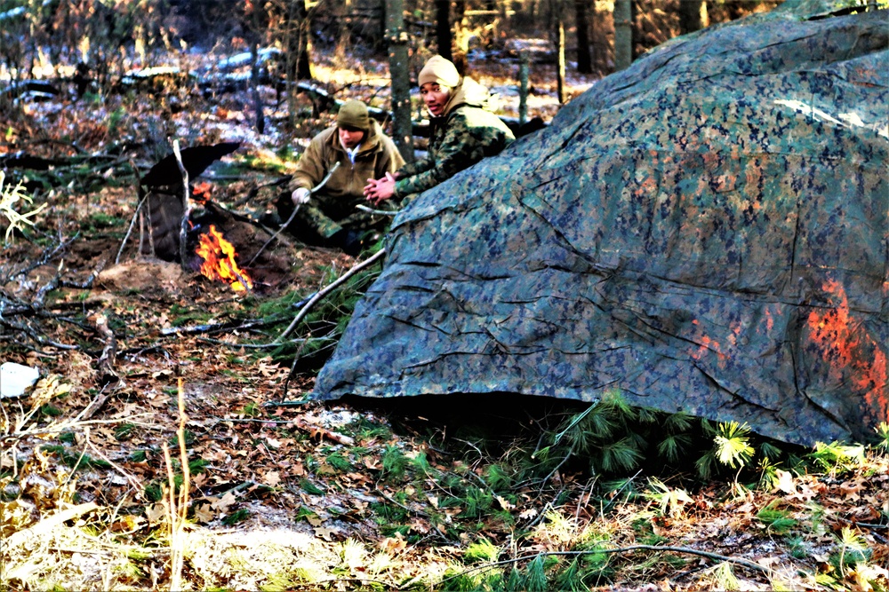 Improvised shelter building among important skills taught to Cold-Weather Operations Course Class 22-01 students