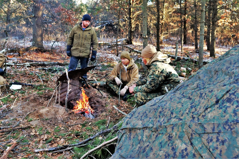 Improvised shelter building among important skills taught to Cold-Weather Operations Course Class 22-01 students