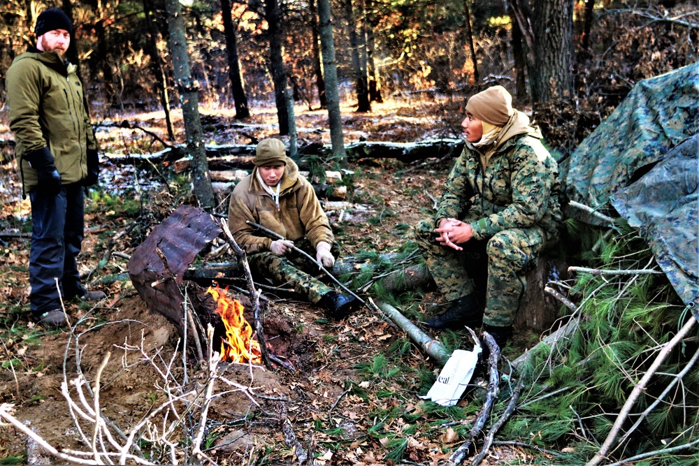 Improvised shelter building among important skills taught to Cold-Weather Operations Course Class 22-01 students