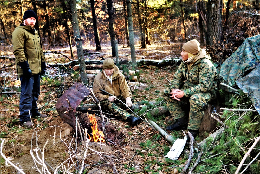 Improvised shelter building among important skills taught to Cold-Weather Operations Course Class 22-01 students