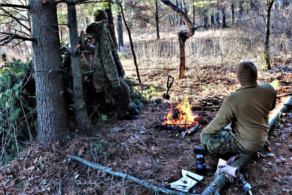 Improvised shelter building among important skills taught to Cold-Weather Operations Course Class 22-01 students