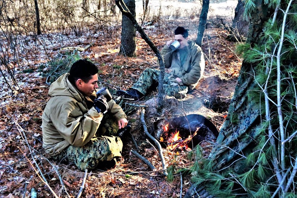 Improvised shelter building among important skills taught to Cold-Weather Operations Course Class 22-01 students