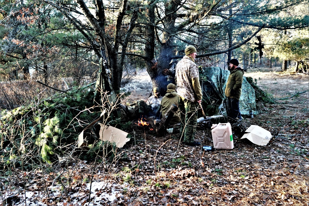 Improvised shelter building among important skills taught to Cold-Weather Operations Course Class 22-01 students