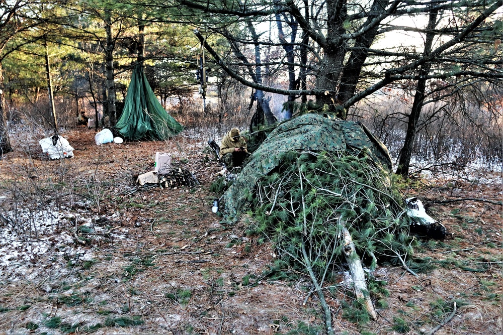 Improvised shelter building among important skills taught to Cold-Weather Operations Course Class 22-01 students