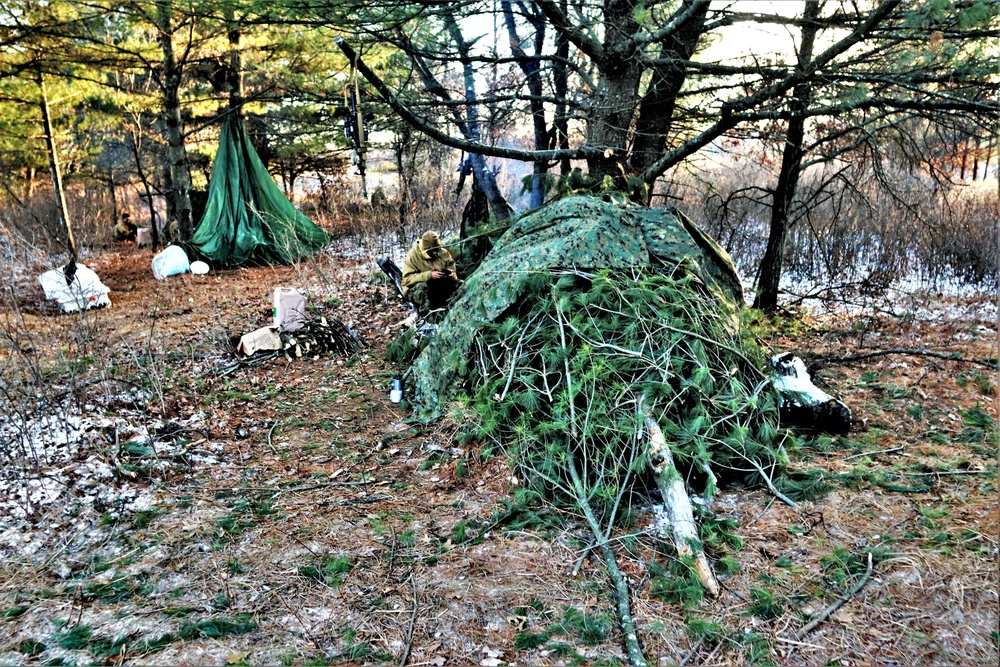 Improvised shelter building among important skills taught to Cold-Weather Operations Course Class 22-01 students