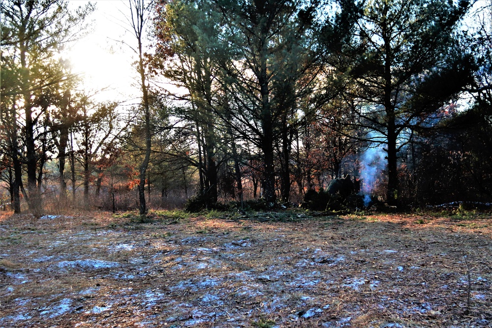 Improvised shelter building among important skills taught to Cold-Weather Operations Course Class 22-01 students