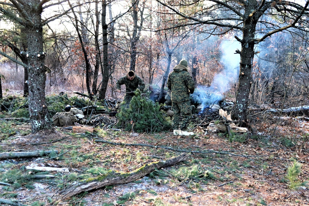 Improvised shelter building among important skills taught to Cold-Weather Operations Course Class 22-01 students