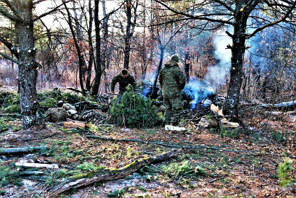 Improvised shelter building among important skills taught to Cold-Weather Operations Course Class 22-01 students