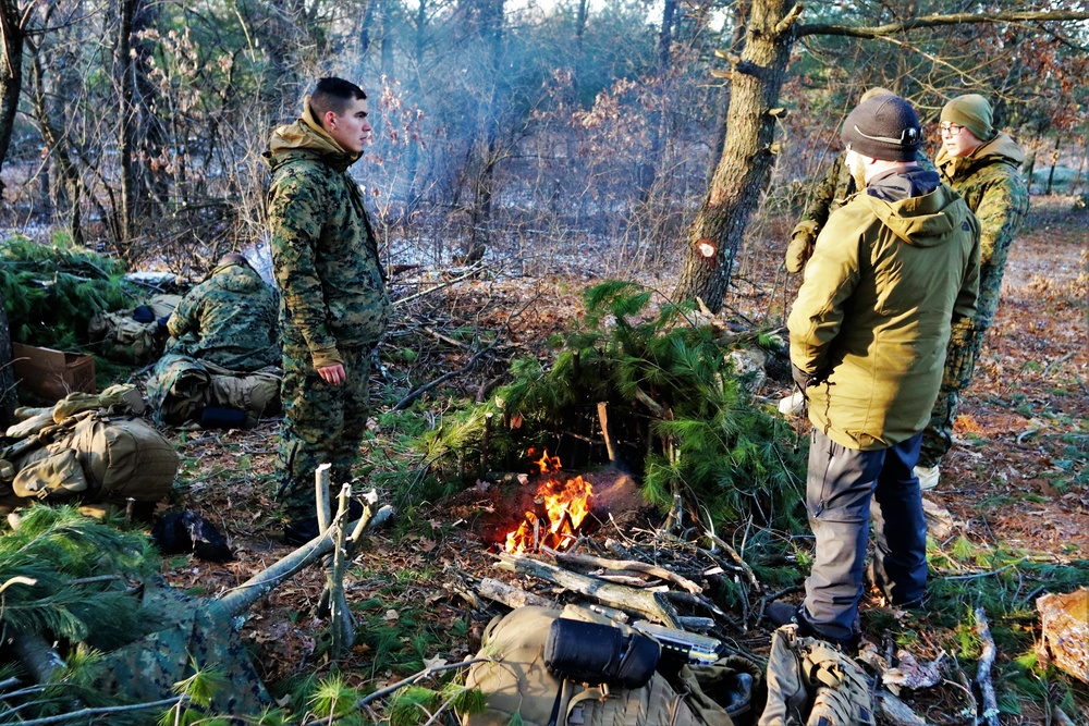 Improvised shelter building among important skills taught to Cold-Weather Operations Course Class 22-01 students