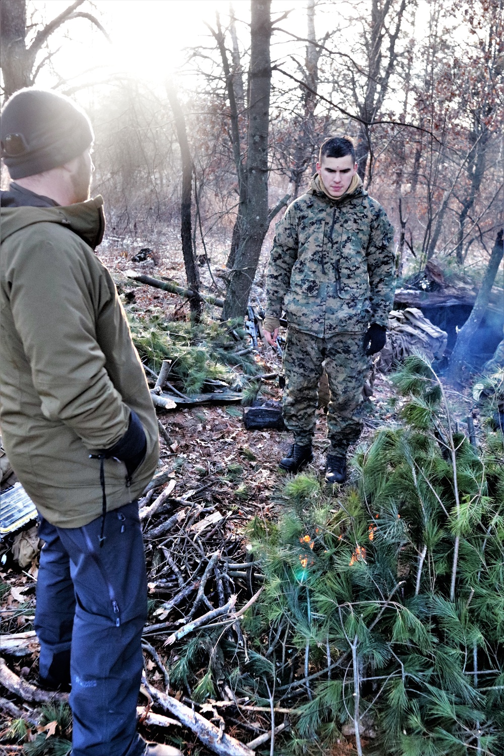 Improvised shelter building among important skills taught to Cold-Weather Operations Course Class 22-01 students