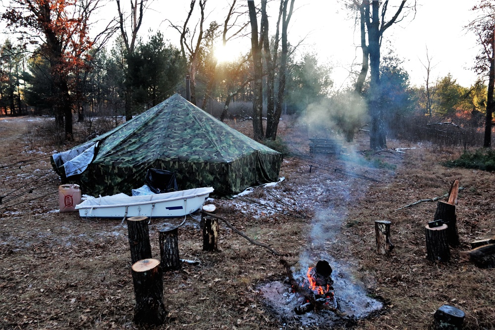 Improvised shelter building among important skills taught to Cold-Weather Operations Course Class 22-01 students