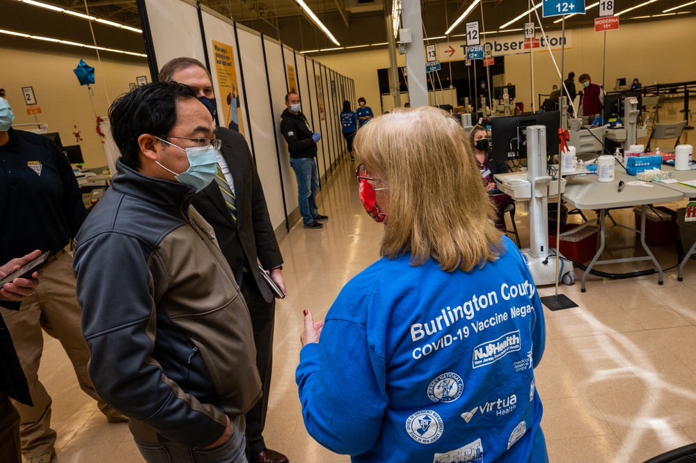 Congressman Andy Kim tours Burlington County Vaccine Mega-Site