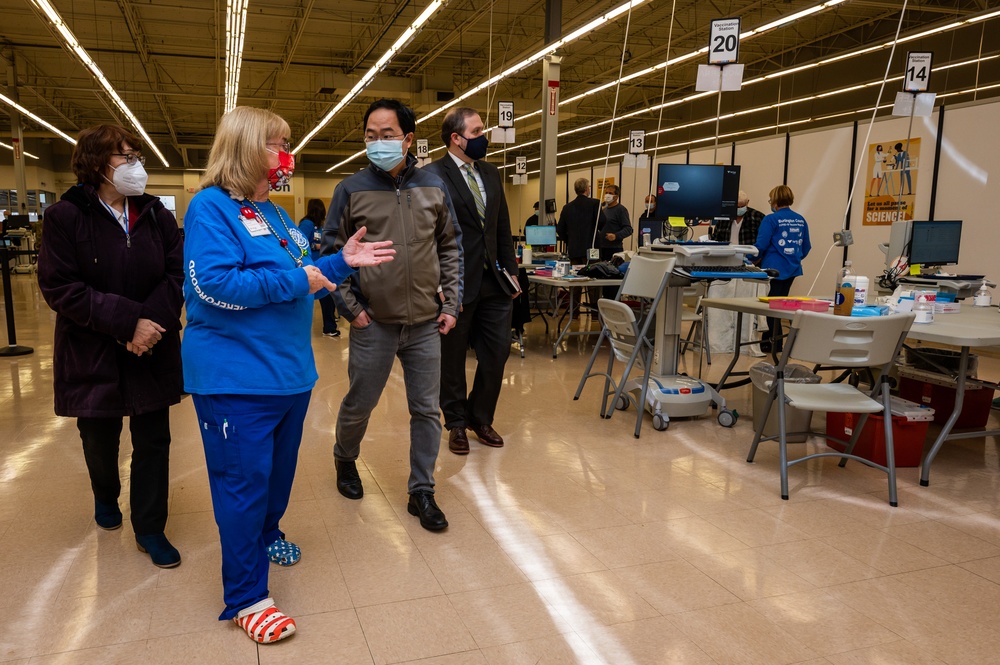 Congressman Andy Kim tours Burlington County Vaccine Mega-Site