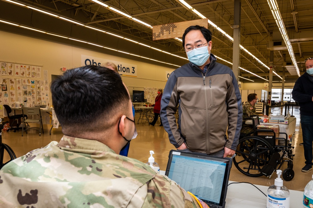 Congressman Andy Kim tours Burlington County Vaccine Mega-Site