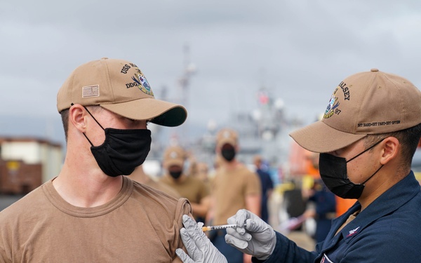 USS Halsey Sailors Receive COVID-19 Booster Shots