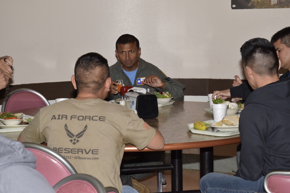 Alamo Wing senior leaders and honorary commanders, serve up Thanksgiving meal