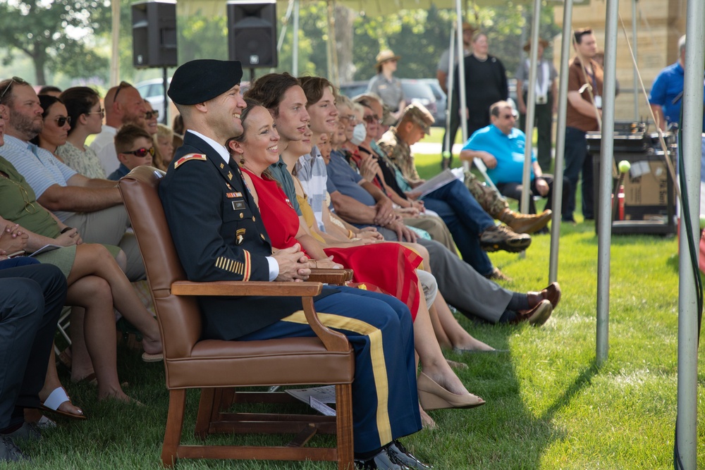 Col. Jesse Curry Enjoys Speech at Change of Command