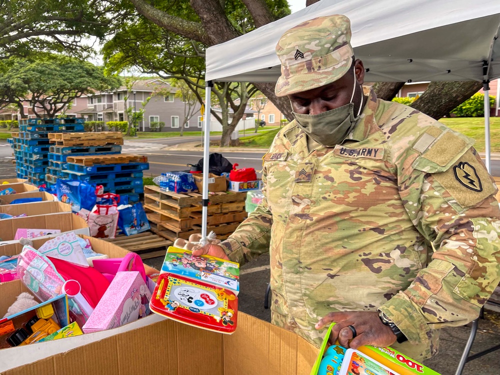 Donated Toys at Water Distribution Site