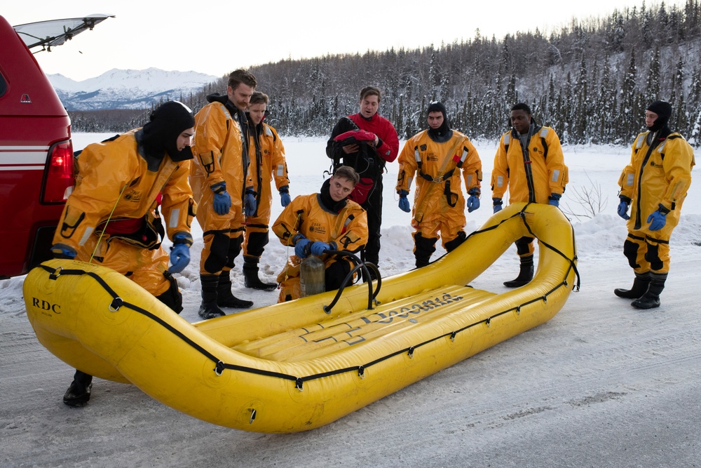 JBER fire protection specialists conduct ice rescue training