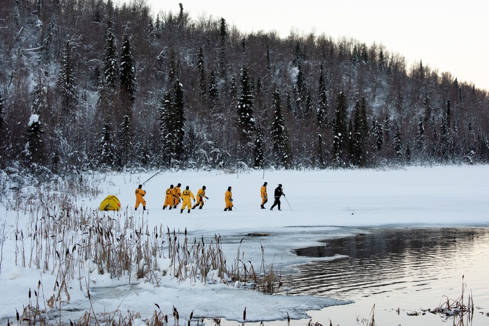 JBER fire protection specialists conduct ice rescue training