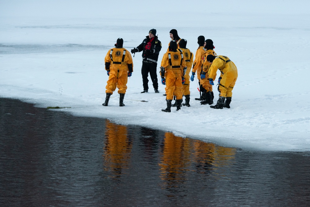 JBER fire protection specialists conduct ice rescue training