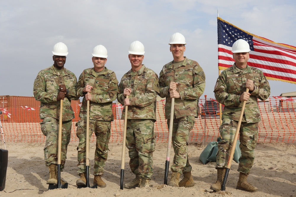 Groundbreaking ceremony held for new rotational combat aviation brigade HQ at Camp Buehring, Kuwait