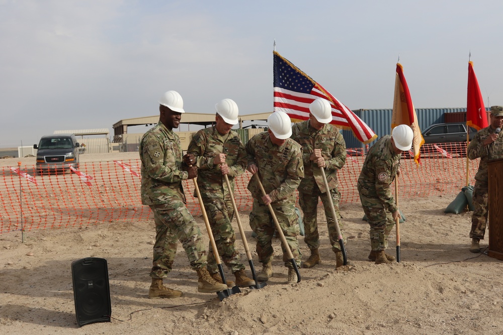 Groundbreaking ceremony held for new rotational combat aviation brigade HQ at Camp Buehring, Kuwait