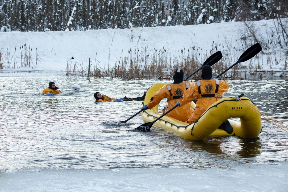 JBER fire protection specialists conduct ice rescue training