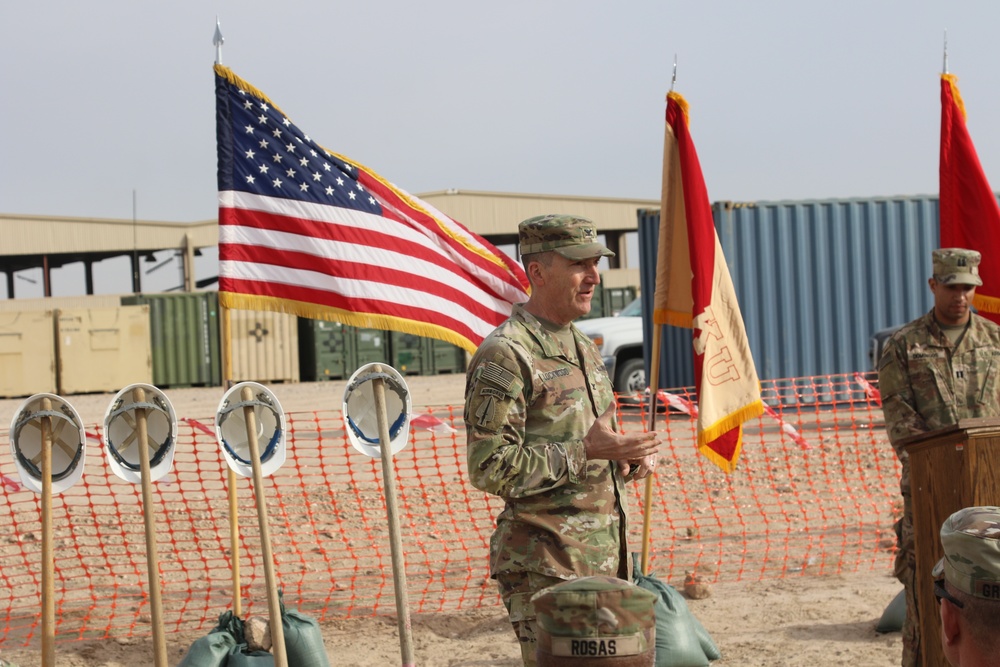 Groundbreaking ceremony held for new rotational combat aviation brigade HQ at Camp Buehring, Kuwait