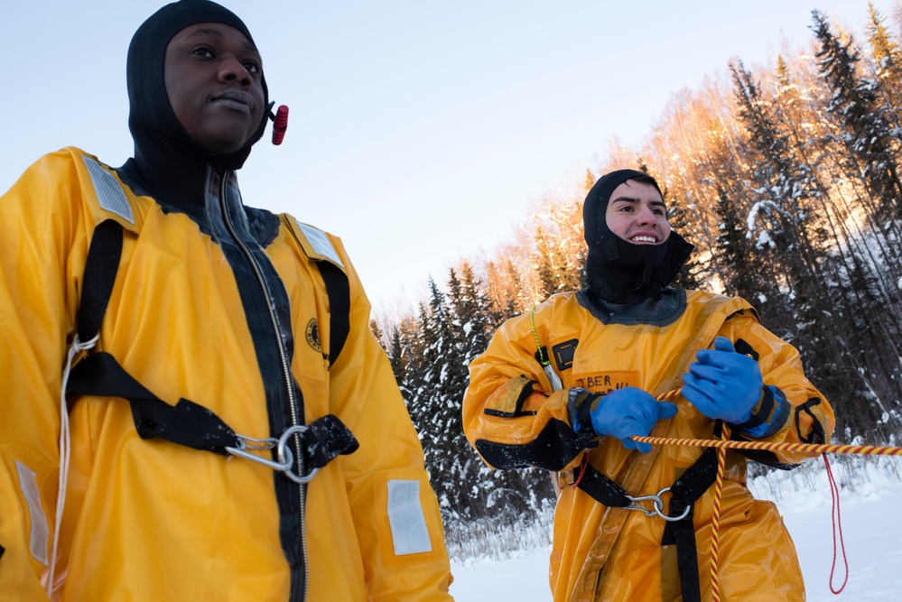 JBER fire protection specialists conduct ice rescue training